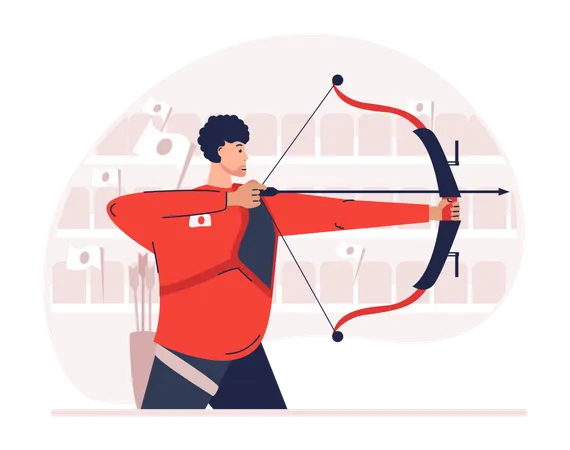 Male archery  Illustration