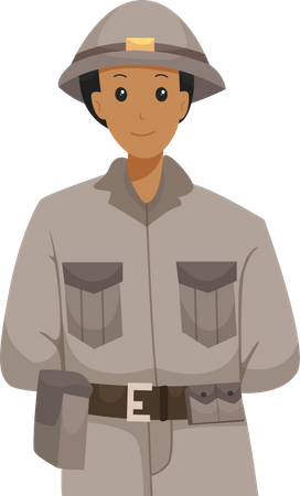 Male Army Officer  Illustration