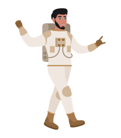 Male Astronaut  Illustration