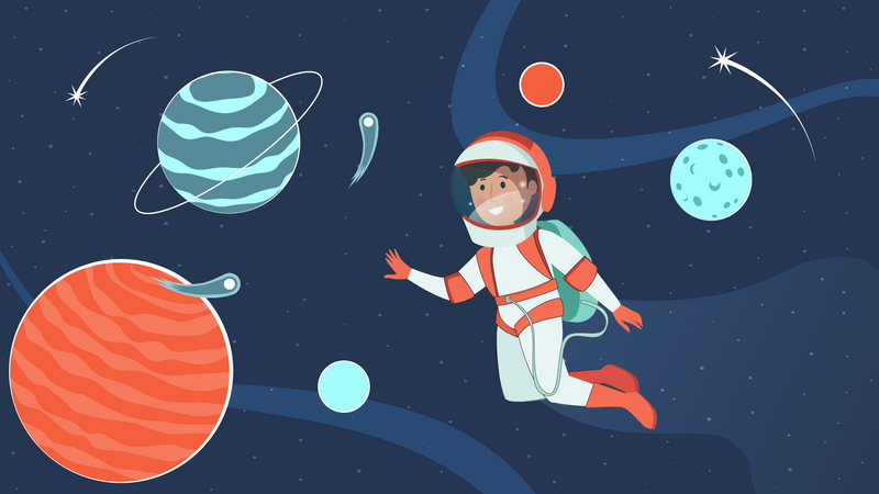 Male Astronaut  Illustration