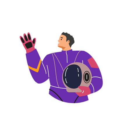 Male astronaut in a spacesuit  Illustration