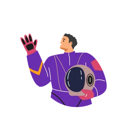 Male astronaut in a spacesuit  Illustration