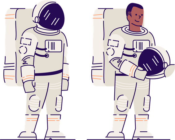 Male astronaut with helmet  Illustration