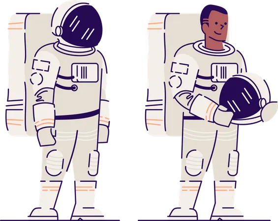 Male astronaut with helmet  Illustration