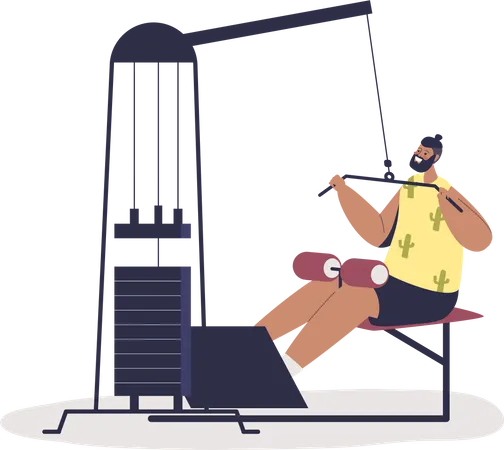 Male athlete doing power workout exercise Illustration