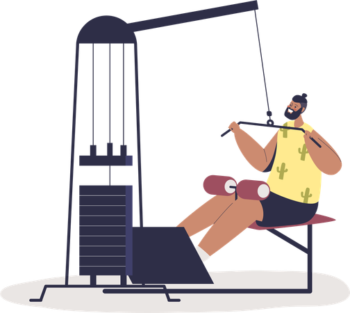 Male athlete doing power workout exercise  Illustration