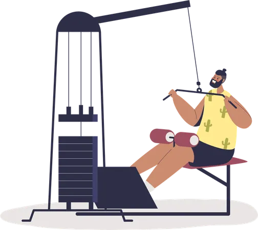 Male athlete doing power workout exercise  Illustration