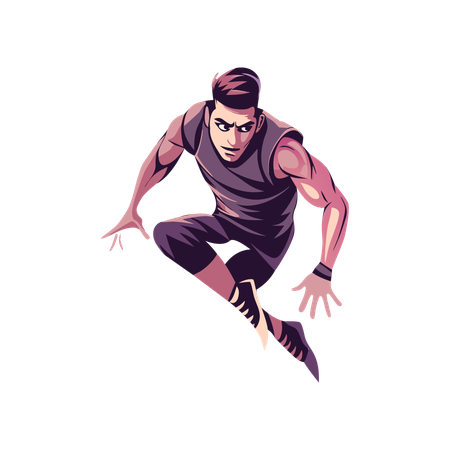 Male Athlete  Illustration