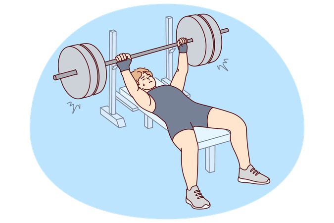Male athlete lift barbell  Illustration