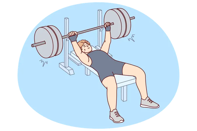 Male athlete lift barbell  Illustration