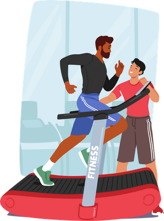 Male Athlete Receiving Personalized Training And Guidance From A Personal Coach for Maximizing Performance  Illustration