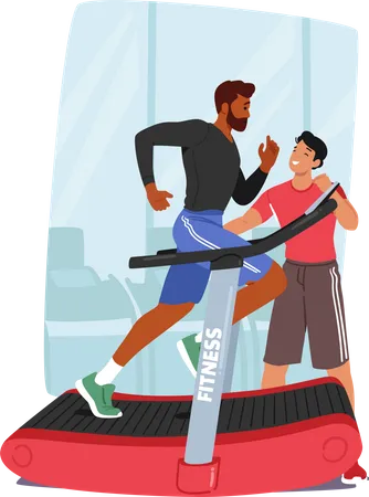 Male Athlete Receiving Personalized Training And Guidance From A Personal Coach for Maximizing Performance  Illustration