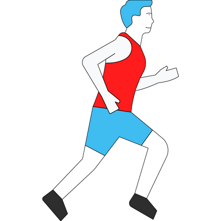 Male athlete running Illustration