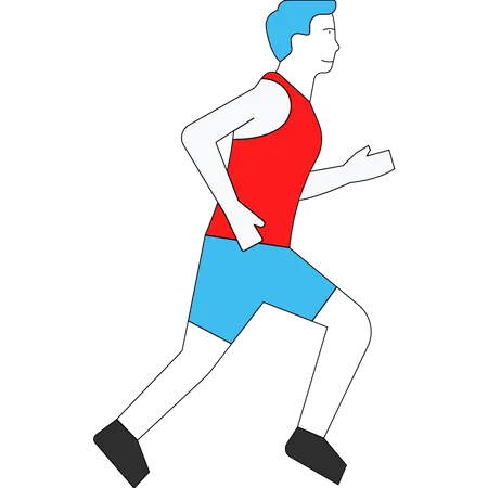 Male athlete running Illustration