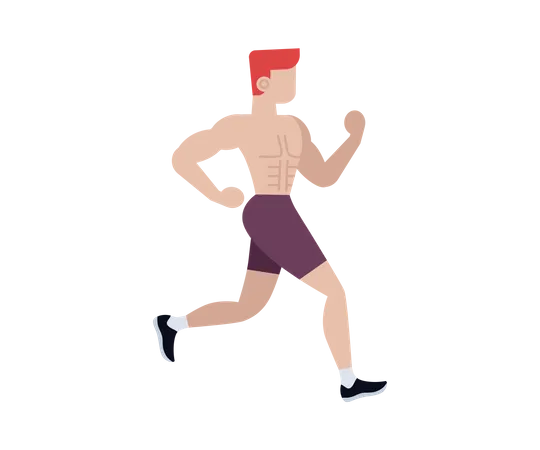 Male athlete running in race Illustration