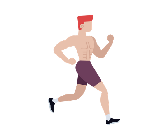 Male athlete running in race  Illustration