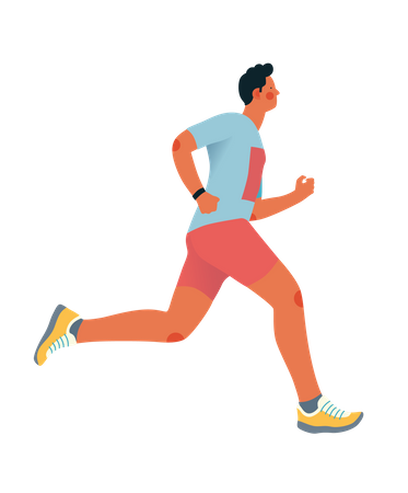 Male athlete running in the morning  Illustration