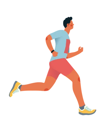 Male athlete running in the morning  Illustration