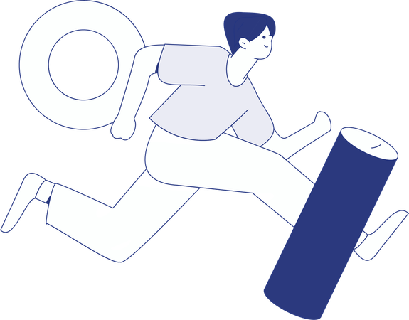 Male athlete running marathon  Illustration