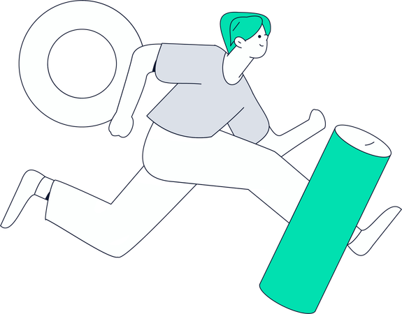 Male athlete running marathon  Illustration