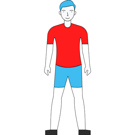 Male athlete standing Illustration