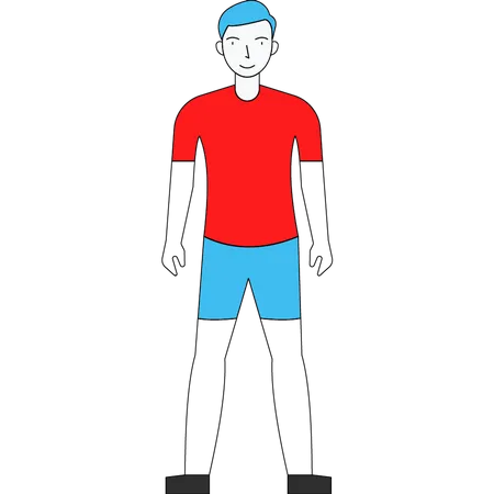 Male athlete standing  Illustration