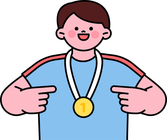 Male Athlete winning athlete  Illustration