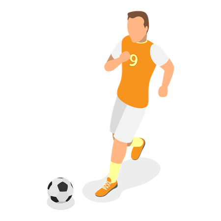 Male athletes playing football  Illustration