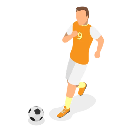 Male athletes playing football  Illustration