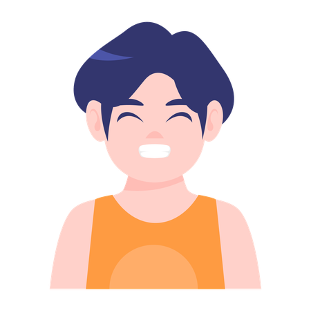 Male Avatar laughing  Illustration