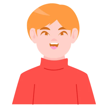 Male Avatar smilling  Illustration