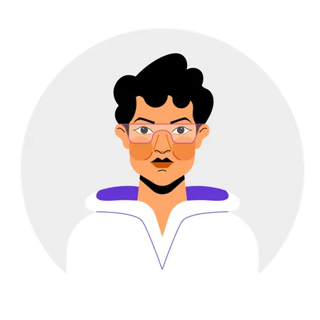Male avatar with glasses Illustration