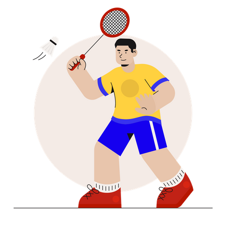 Male Badminton player Illustration