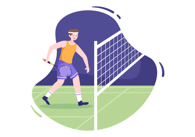 Male Badminton Player Illustration