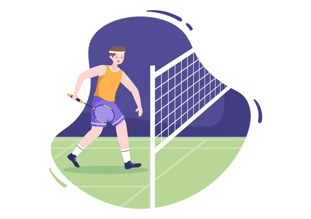 Male Badminton Player  Illustration