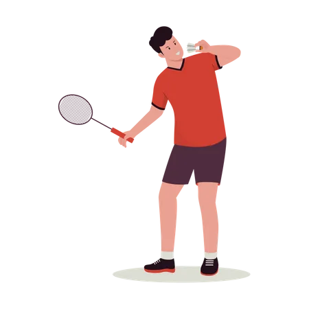 Male Badminton player  Illustration
