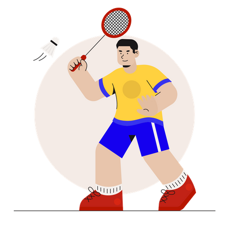 Male Badminton player  Illustration