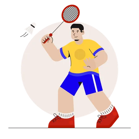 Male Badminton player  Illustration