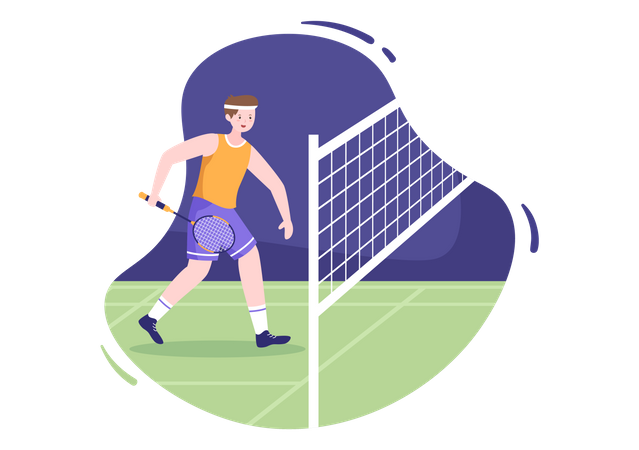 Male Badminton Player  Illustration