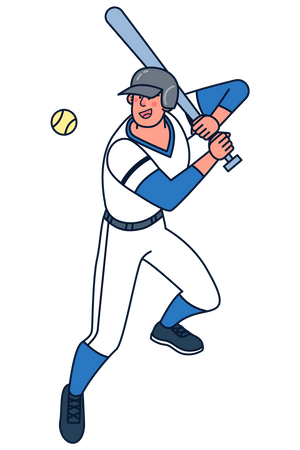 Male baseball player Illustration