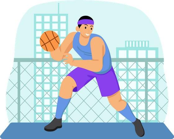 Male basketball player  Illustration