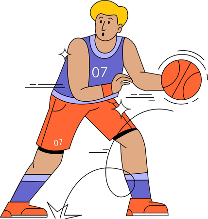 Male basketball player  Illustration