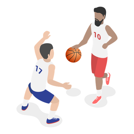Male basketball player playing basketball  Illustration