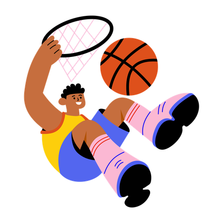 Male basketball player playing basketball  Illustration