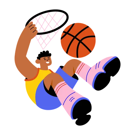 Male basketball player playing basketball  Illustration