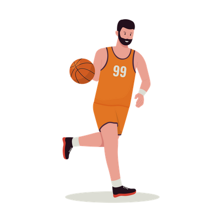 Male Basketball player practicing  Illustration