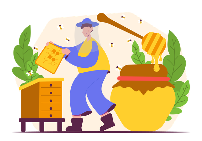 Male beekeeper  Illustration