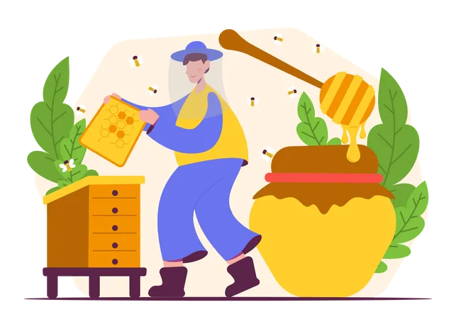 Male beekeeper  Illustration