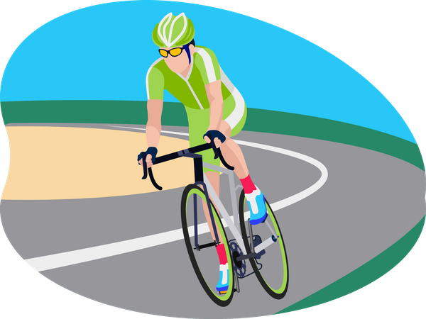Male bicyclist  Illustration