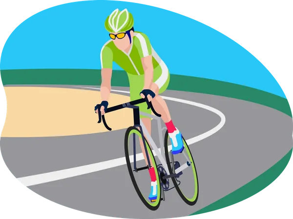 Male bicyclist  Illustration